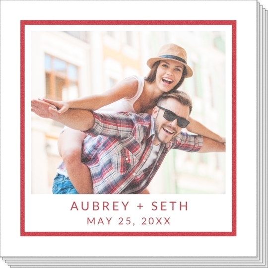 Bold Frame and Text Photo Napkins